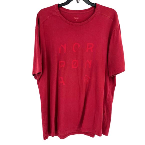 Noronna Slant Logo T-Shirt Mens Size  XL Burgundy Red - Picture 1 of 5